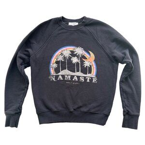 Spiritual Gangster charcoal grey graphic print raglan crewneck sweatshirt with r